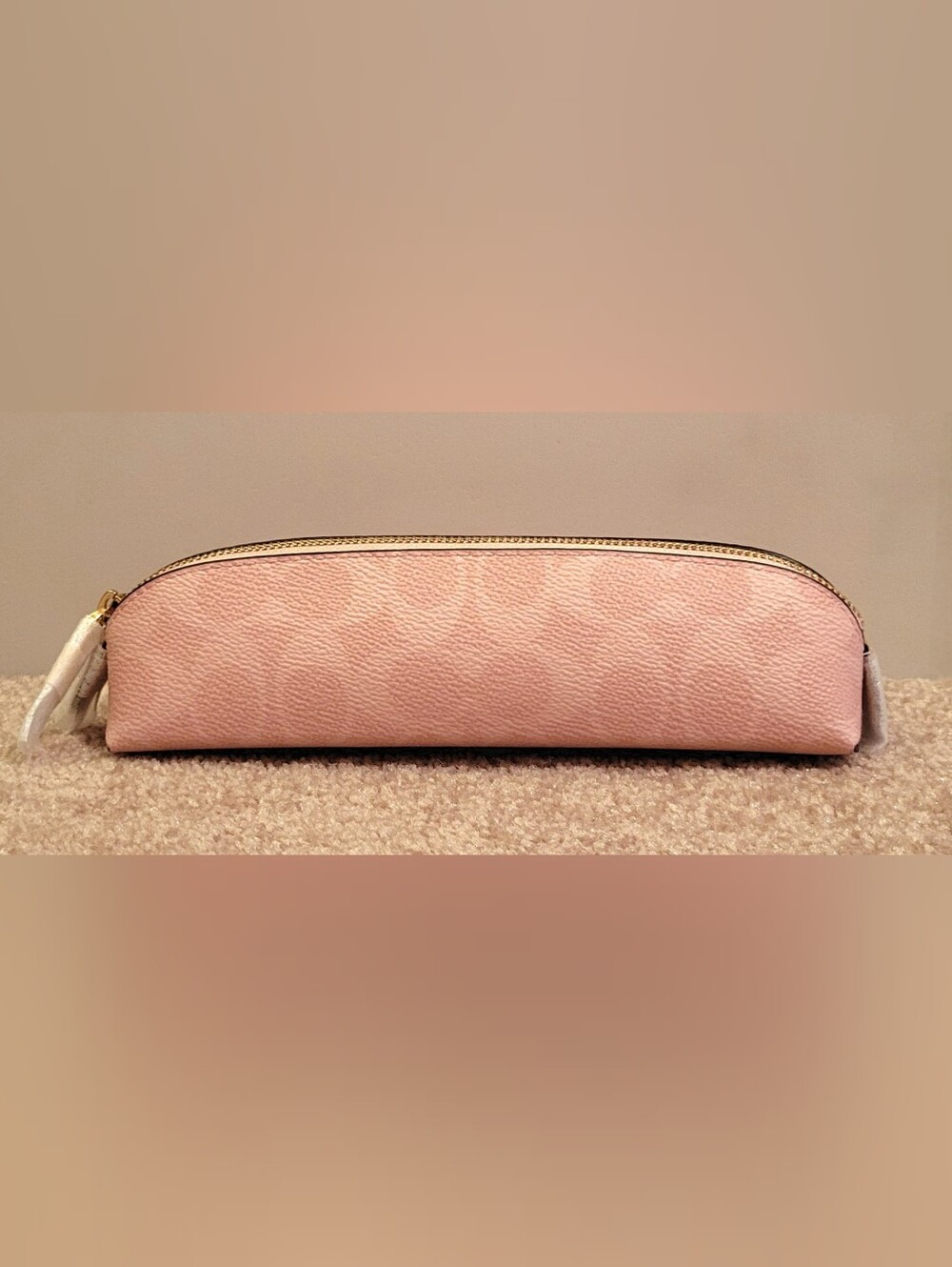 COACH Signature Canvas Pencil Case Powder Pink